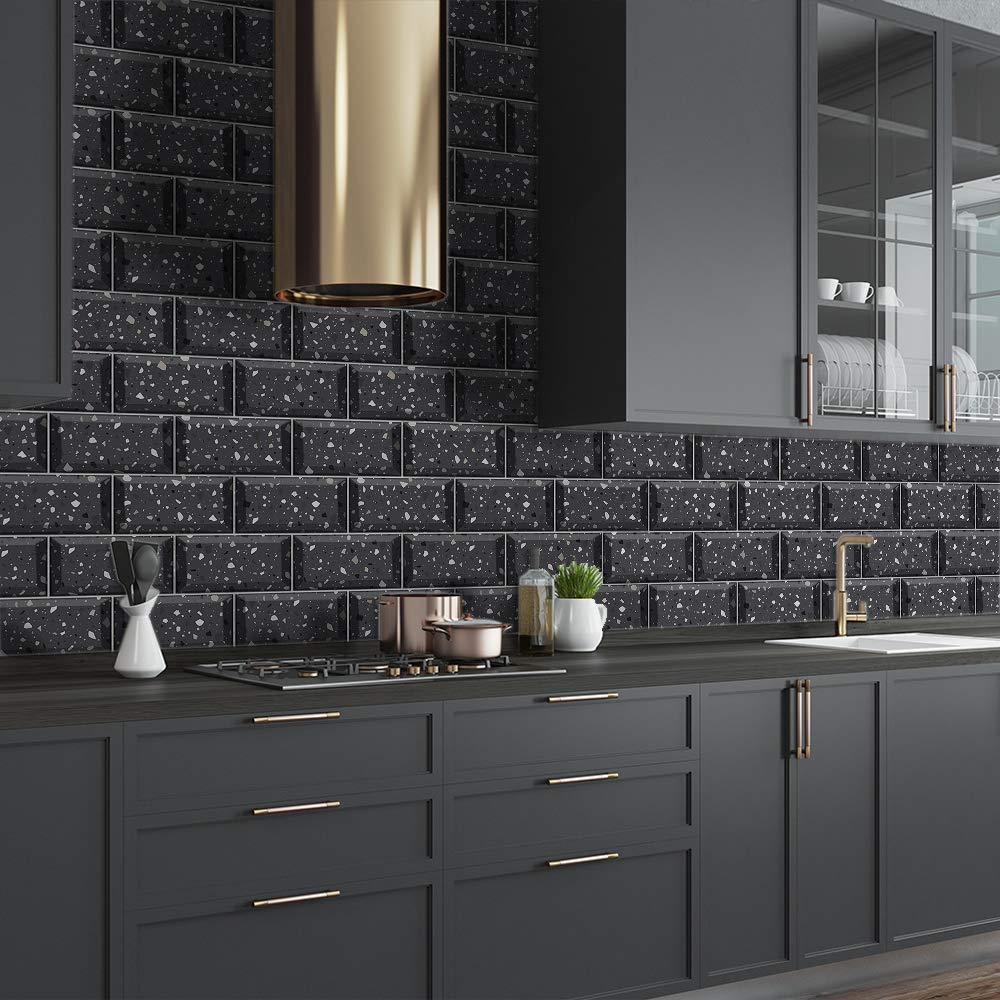 Marble Effect Wall Tile Transfers Sticker for Home Decor, Peel & Stick self-Adhesive splashback, Tile Decals for Living Room Kitchen Bathroom Decor, 27 Pieces