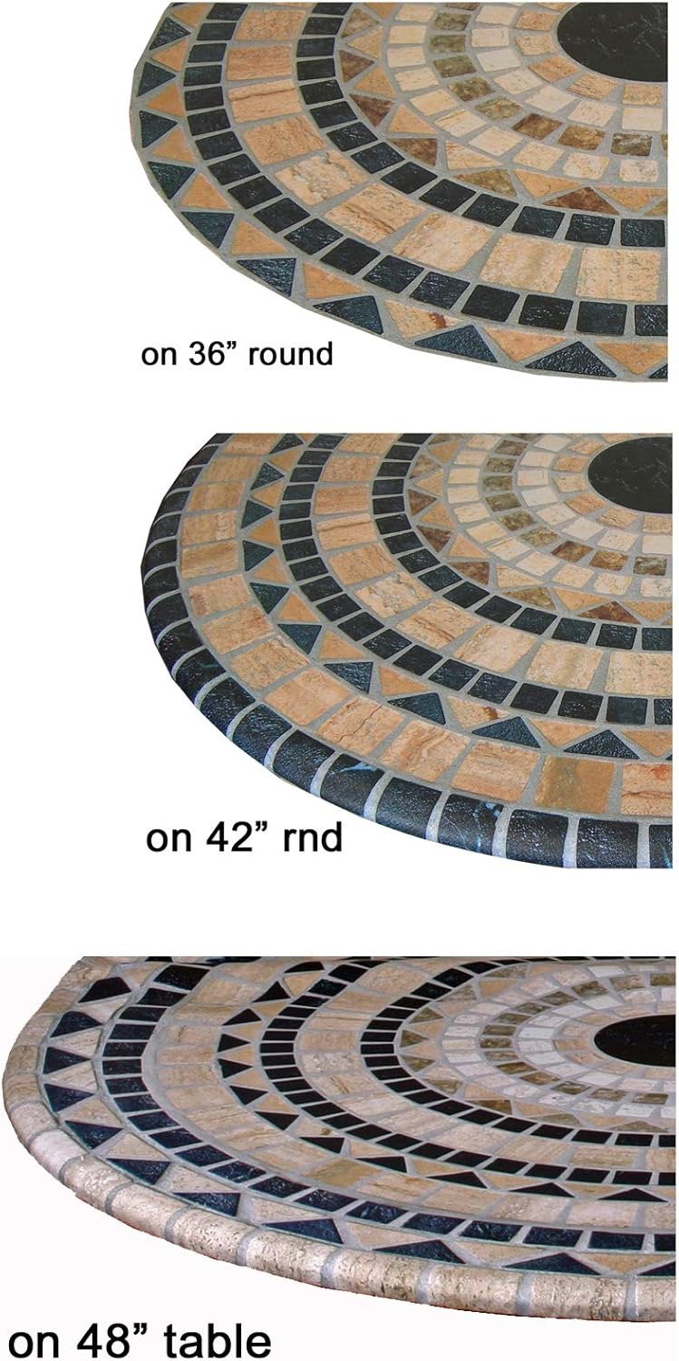 mosaic tile patio table on Patio Furniture Accessories Palos Designs Vesuvius Stone Pattern Mosaic Table Cover Blue And Tan Design Fits Round 36 Inch To 48 Inch Tables Premium Edition Patio Lawn Garden