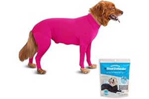Shed Defender Original Dog Onesie - Seen on Shark Tank, Shedding Bodysuit for Dogs, Recovery Suit for Post-surgery Spay & Neuter, Anxiety Vest Calming Shirt, Hot Spot Allergy Protection, Vet Approved
