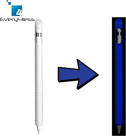 Amazon Com Apple Pencil Case Sleeve Pouch Compatible With Ipad Pro 9 7 And 12 9 Inch Apple Pencil Case Holder For Your Apple Ipad Pro Pencil Every4less White Glows Blue
