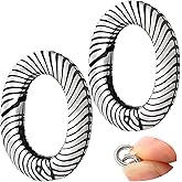 Pndeyo 2pcs 925 Sterling Silver Oval Jewelry Clasps, Hypoallergenic Necklace Enhancer Shortener, Spring Bail Clasp Rings Connector Clips for Bracelet Anklet Jewelry Making- Black