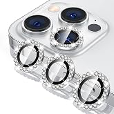 Tensea Bling Camera Lens Protector for iPhone 14 Pro/iPhone 14 Pro Max | Protective Camera Cover Tempered Glass Screen Protector Diamond Metal Individual Ring for 14Pro 6.1" / 14 ProMax 6.7 inch