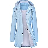 LOMON Raincoat Women Waterproof Long Hooded Trench Coats Lined Windbreaker Travel Jacket S-XXL
