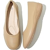 Women's Comfortable Black Leather Dress Ballerina Flats for Office and Work