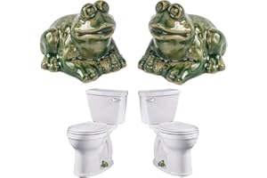 FKOG Ceramic Frog Toilet Floor Bolt Caps, Cute Frog Toilet Bolt Covers, Toilet Replacement Parts Decorative Bathroom Accessory Bathroom Decor (Frog)