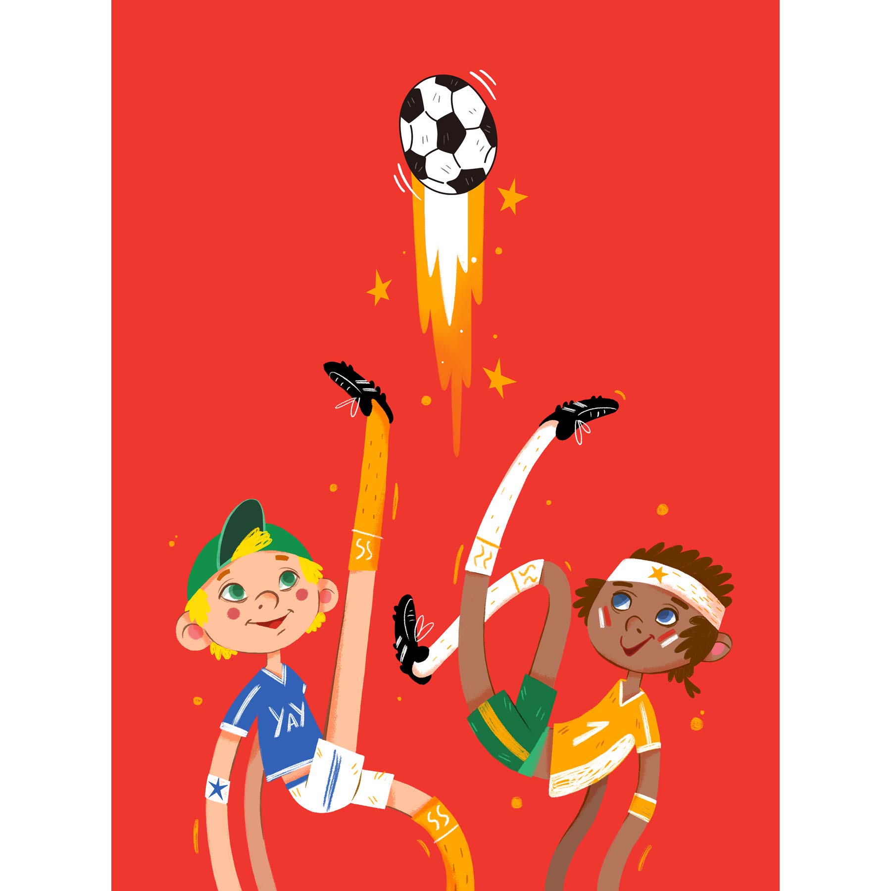 Wee Blue Coo Football Soccer Friends Large Wall Art Print Canvas Premium Poster