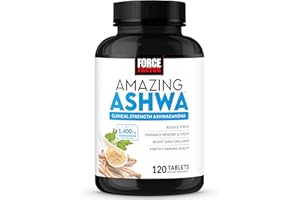 FORCE FACTOR Amazing Ashwa, KSM-66 Ashwagandha Supplement for Stress Relief, Focus, Memory, Immune Support, with Vitamins, Minerals & Antioxidants, Cortisol Supplements for Women, 120 Tablets