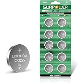 【5-Year Warranty】SURPOWER CR1225 3V Battery for Thermometer CR 1225 -10 Pack