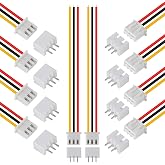 ACEIRMC 10Pairs JST-XH Connector Kit, XH 2.54mm 3 Pin Header Male and Female Connectors Plug Adapter with Flat Wire Cable 200mm 26AWG Compatible with JST XH (3P)