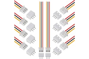 ACEIRMC 10Pairs JST-XH Connector Kit, XH 2.54mm 3 Pin Header Male and Female Connectors Plug Adapter with Flat Wire Cable 200mm 26AWG Compatible with JST XH (3P)