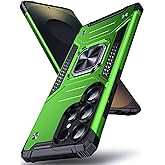 DASFOND Galaxy S25 Ultra Case, Military Grade Shockproof Protective Phone Case Cover with Enhanced Metal Ring Kickstand [Support Magnet Mount] Compatible with Samsung Galaxy S25 Ultra, Grass Green