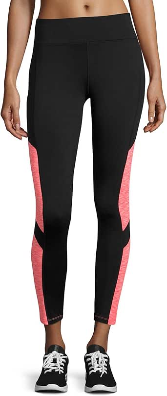 Calvin Klein Performance Women's Coldgear Colorblocked Brushed Fleece Leggings, Psycho Red Combo 
