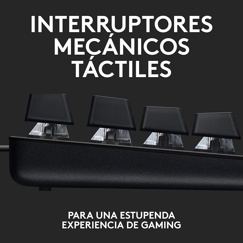 Logitech G413 SE Full-Size Mechanical Gaming Keyboard - Retroiluminado com interruptores táteis mecânicos, Anti-Ghosting, compatível com Windows, macOS, QWERTY Layout espanhol - Preto