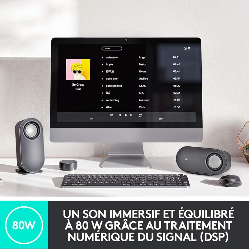 Z407 Haut-parleurs Bluetooth pour Ordinateur avec Caisson de Basses et contrôle sans Fil, Son immersif, Audio Premium avec Plusieurs entrées et Haut-parleurs USB - Noir