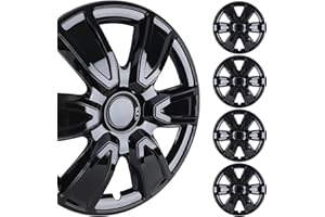 Hawkley 14 Inch Hubcaps Wheel Covers for Cars Universal Hubcaps 14" Wheel Rim Cover Replacement Snap On Hubcaps for Toyota Camry Corolla Style Automotive (Set of 4, Black Lacquer, 14in)