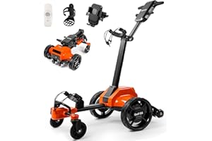 tianhong G5 Electric Golf Cart,Electric Golf Push cart Auto-Follow You,36 Hole Battery,All-Terrain Anti-Tipping,Electric Golf Push cart with Remote(APP/Manual Control), Foldable,Black+Orange