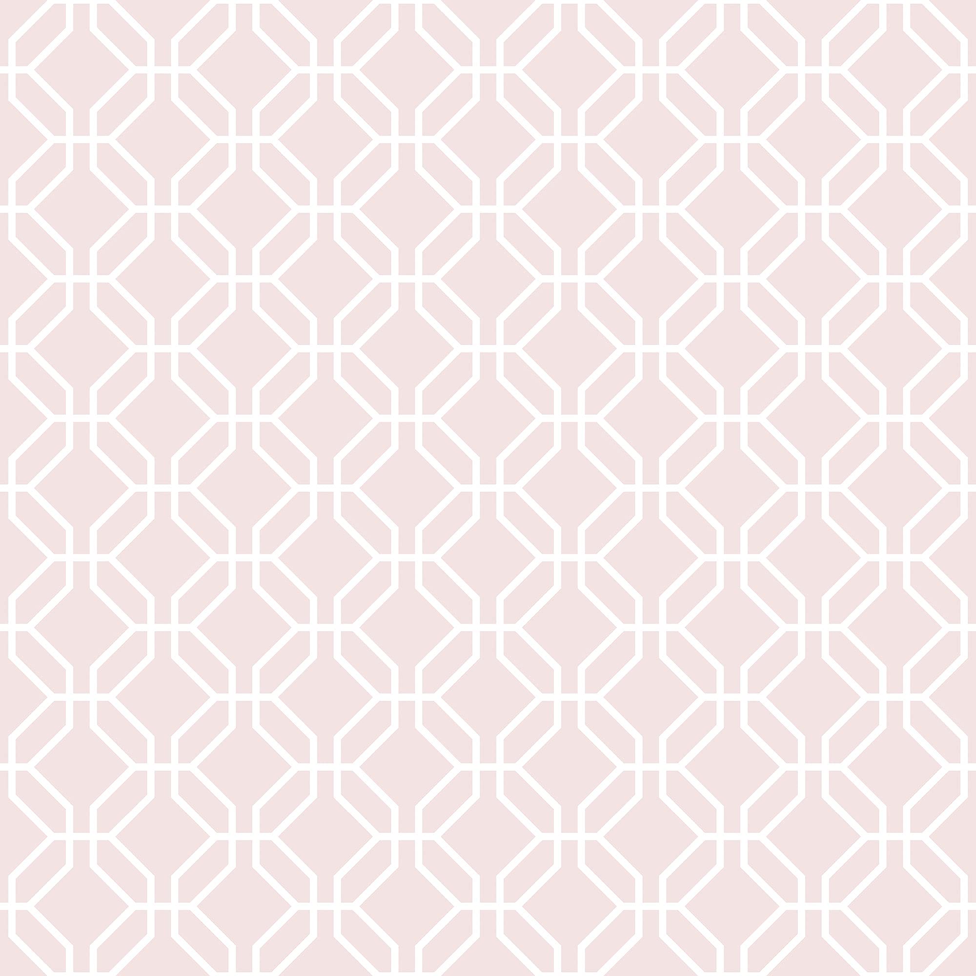 Galerie G78521 Secret Garden Trellis Negative Wallpaper, Pink/White, 10m x 53cm