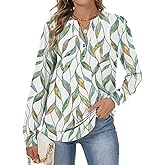 Lallabai Women's Long Sleeve Shirts Fall Button Henley Tunic Tops Dressy Casual Blouses 2026 T-Shirts Outfits Fashion Clothes