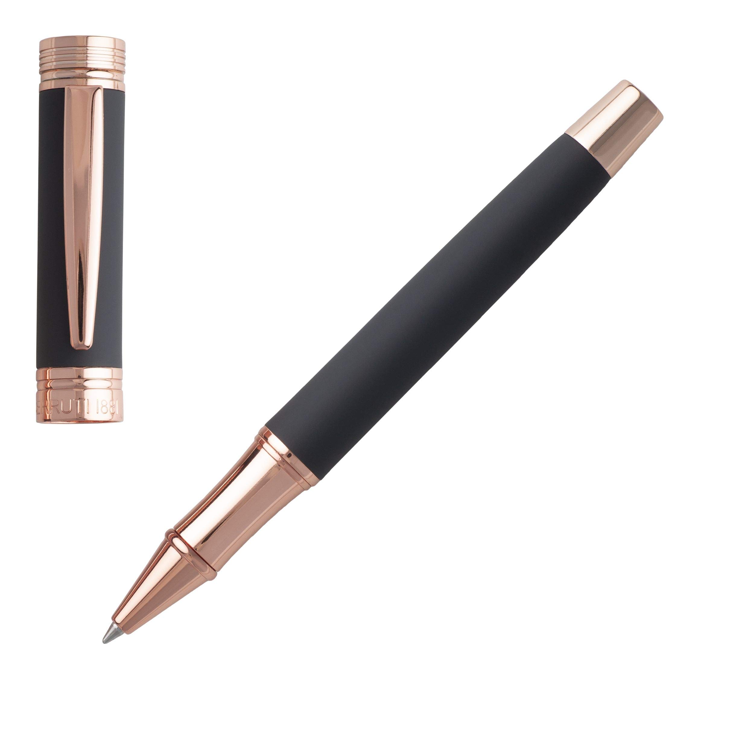 Cerruti 1881 Zoom NSG9145N Soft Navy Rose Gold Brass Rollerball Pen Length: 14.3cm
