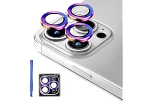 Jeluse [3X2 Pack Designed for iPhone 13 Pro/iPhone 13 Pro Max Camera Lens Protector, 9H Tempered Glass Screen Protector Cover [Alignment Kit Eazy installation] Metal Individual Ring