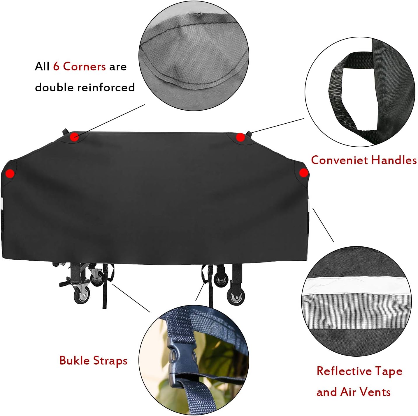 Hisencn 36 inch Griddle Cover for 36" Blackstone Griddle Cooking Station and Most 4 Burner Flat Top Grill Griddle, 600D Heavy Duty Waterproof Canvas Gas Grill BBQ Cover with Support Pole : Garden & Outdoor