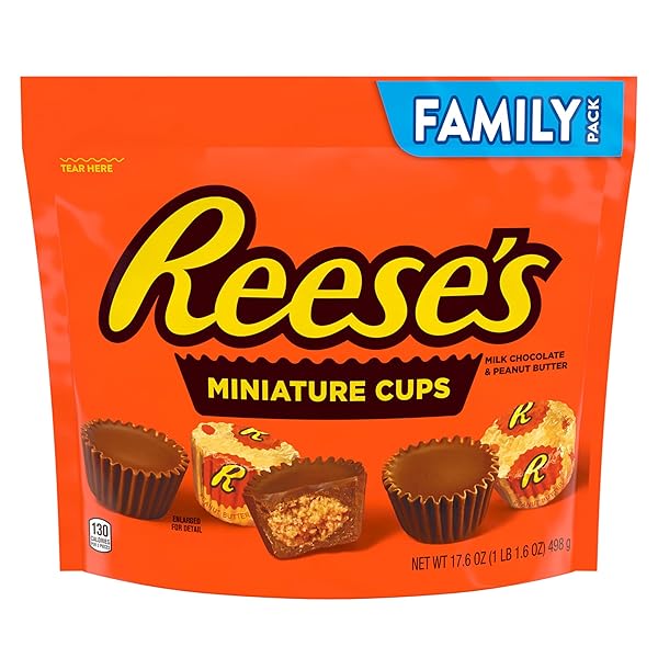 REESE’S MINIATURES MILK CHOCOLATE PEANUT BUTTER CUPS, CANDY FAMILY PACK, 17.6 OZ