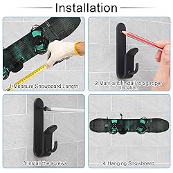 Rolitwils Snowboard Wall Mount Clips, Horizontal