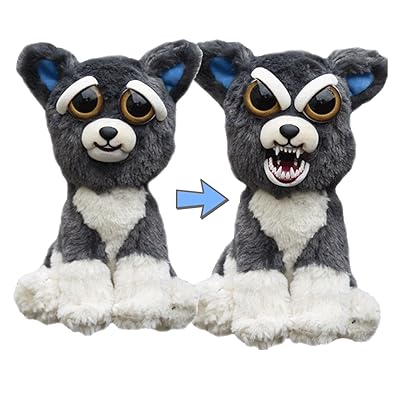 Feisty Pets: Sammy Suckerpunch- Adorable 8.5" Plush Stuffed Dog That Turns Feisty With A Squeeze