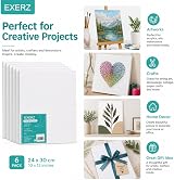 EXERZ 24x30cm Canvas Panels 6pcs 3mm 280GSM 100% Cotton Triple Primed view 5