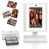 Desktop Photo Booth Machine with Instant Printer, LED Ring Light | 10.1" Touchscreen Event Photo Booth, Custom Photo Frames, Supports App Sharing, for Weddings, Parties, Corporate Events