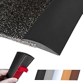 Floor Transition Strip Self Adhesive Carpet Wood Tile Vinyl Flooring Laminate Transition Cover Edge Trim Gap Doorway Threshold for Uneven Floors Heights Within 5 mm (Black, 120 inches)