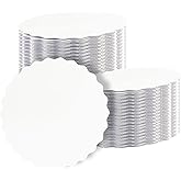 qiqee 6 Inch White Wave Cake Boards Round 15-Packs Circles Rounds Base Food-Grade Cardboard Wave Cake Plate(Thinner But Stronger)