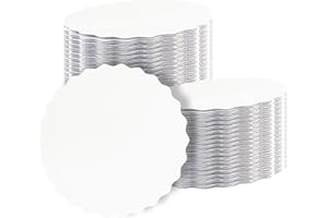 qiqee 6 Inch White Wave Cake Boards Round 15-Packs Circles Rounds Base Food-Grade Cardboard Wave Cake Plate（Thinner But Stronger）