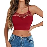 Avidlove Sexy Tops for Women Fishnet Crop Tops Y2k Bralette Hollow Out Camisole Going Out Lingeries Top