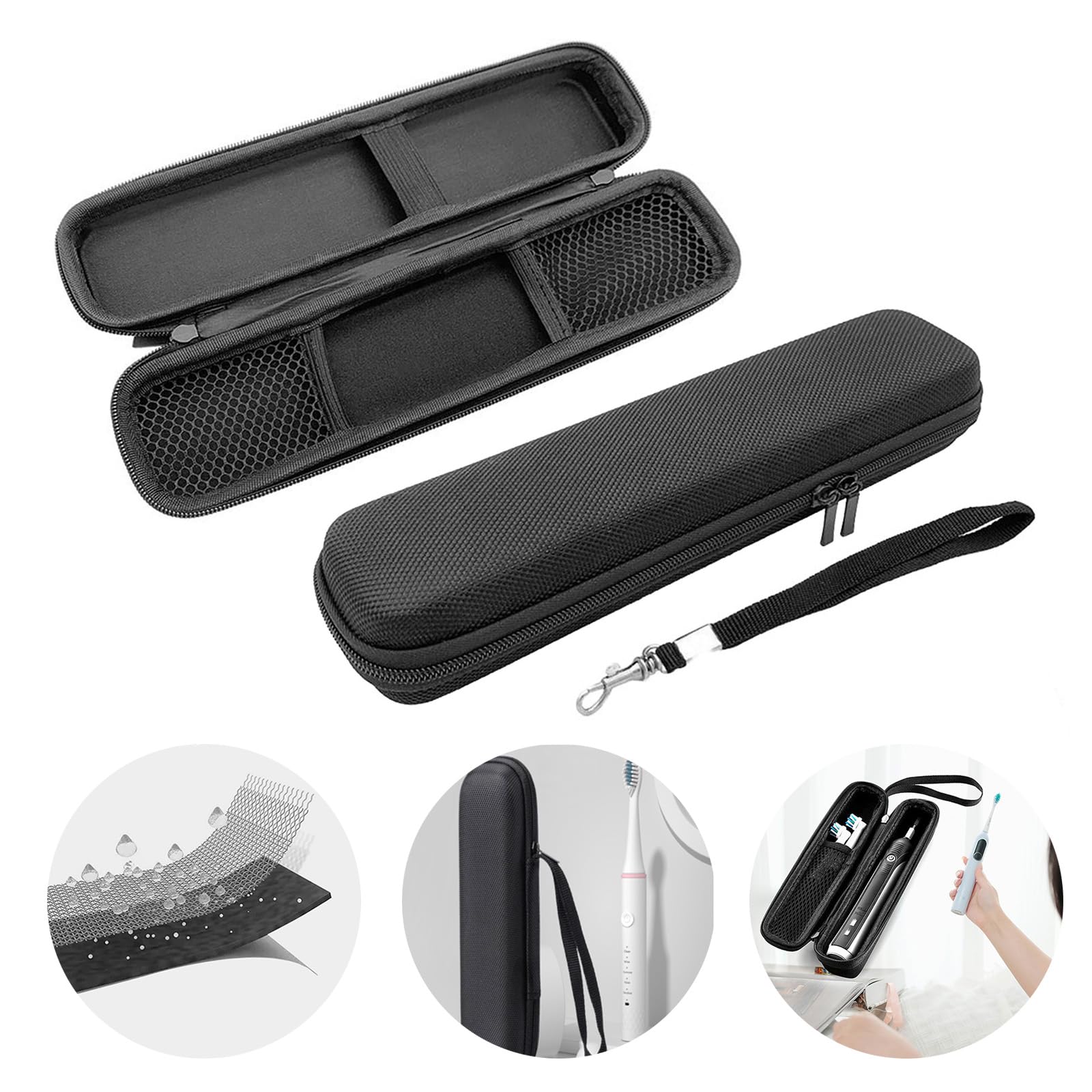 SIVFOTID Electric Toothbrush Holder Case Cover Travel Accessories for Oral B and Most Electric Toothbrush, Black
