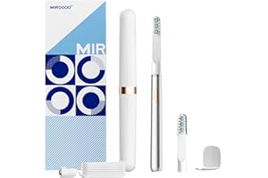 MiroShine Electric Toothbrush with 2 Brush Heads, Travel-Friendly Compact Design, Lightweight Aluminum & Gentle Gum Care, Val