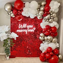 Shimmer Wall Backdrop Red Sequin Panel Backdrop 36