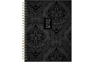 TF Publishing July 2025 - June 2026 Black Velvet Medium Weekly Monthly Planner - 12 Month Academic Planner 2025-2026 with Durable Cover, Thick Cream Colored Paper, and Planning Stickers - 6.5in x 8in