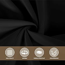sancua Black Rectangle Tablecloths for 8 Foot