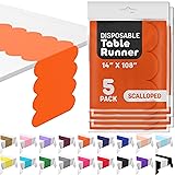 Swanoo Orange Plastic Disposable Table Runner. 5