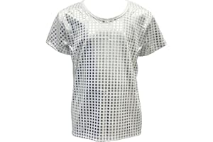 KKmeter Kids Girls Boys Shiny T-Shirt Short Sleeves Hip Hop Jazz Dance Performance Festival Party Loose Top Shirt Blouse