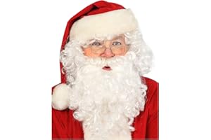 Costume Adventure Deluxe Santa Beard and Wig Set Santa Claus Beard and Wig with Red Velvet Storage Bag - One Size