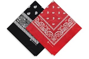 100% Cotton & Natural Fibers Bandana Scarf - No Polyester - Unisex, Soft, Durable & Machine Washable – For Men, Women - 2 Pc