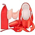 IJONDA Adult Ballet Pointe Shoes for Girls Women with Toe Pads and Mesh Bag