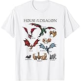 House of the Dragon Iconic Epic Dragons Collage Chest Logo T-Shirt