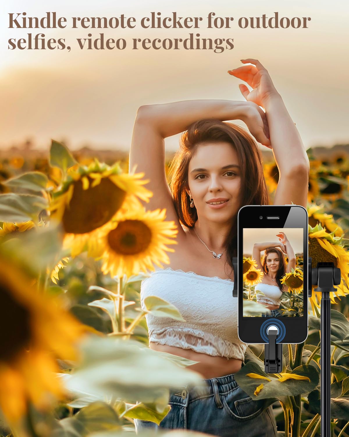 Kindle Page Turner, Remote Control Page Turner for Kindle Paperwhite Oasis EReaders Kobo, Kindle Clicker Page Turner for iPhone,iPad, Android Tablets Reading Novels,Camera Record & Shutter Selfie