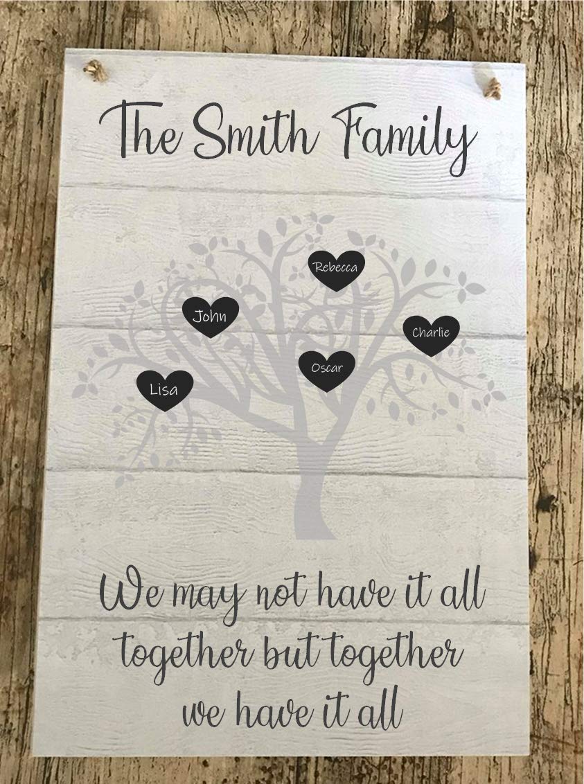 PERSONALISED FAMILY PLAQUE 'We may not have it all