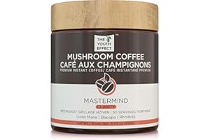 The Youth Effect Mushroom Coffee Infused with Organic Lion's Mane, Bacopa & Rhodiola. Mushroom Coffee for All-Day Productivit