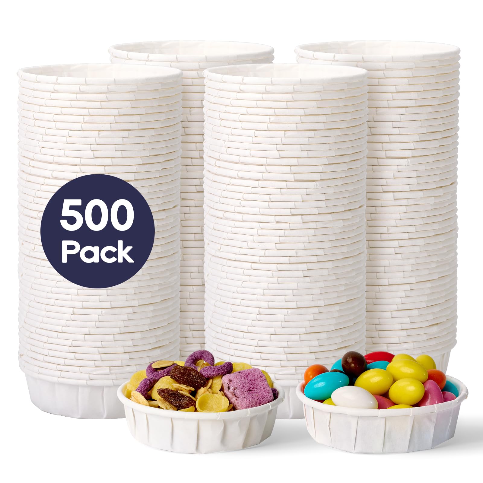 Photo 1 of ***(MISSING PARTS)***LITOPAK 1 oz 500 Pack Disposable Paper Souffle Cups, Paper Sample Cup for Tasting Pills, Food Dessert, and Condiments