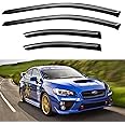 YQAUTEC Window Visors Rain Guards Shield Compatible with 2015-2021 Subaru WRX, Window Wind Deflectors Vent Shades for 15-21 Premium Limited STi